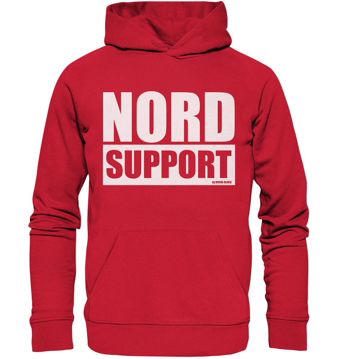 N.O.S.W. BLOCK Fanblock Shirt "NORD SUPPORT" Männer Organic Kapuzenpullover rot