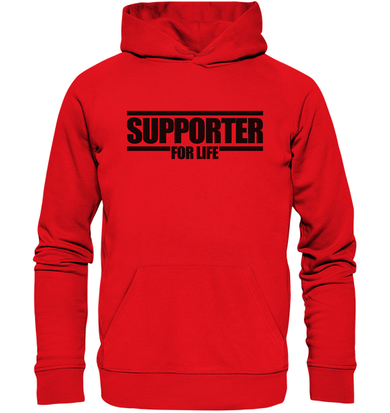 N.O.S.W. BLOCK Fanblock Hoodie "SUPPORTER FOR LIFE" Männer Organic Kapuzenpullover rot