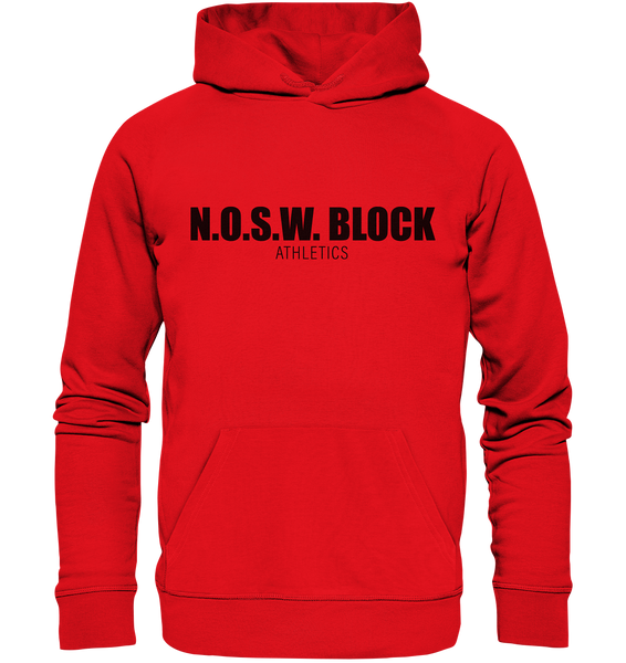 N.O.S.W. BLOCK Hoodie "N.O.S.W. BLOCK ATHLETICS" Männer Organic Kapuzenpullover rot