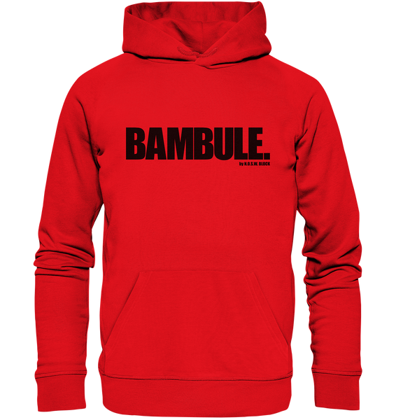 N.O.S.W. Block Fanblock Hoodie "BAMBULE." Organic Kapuzenpullover rot