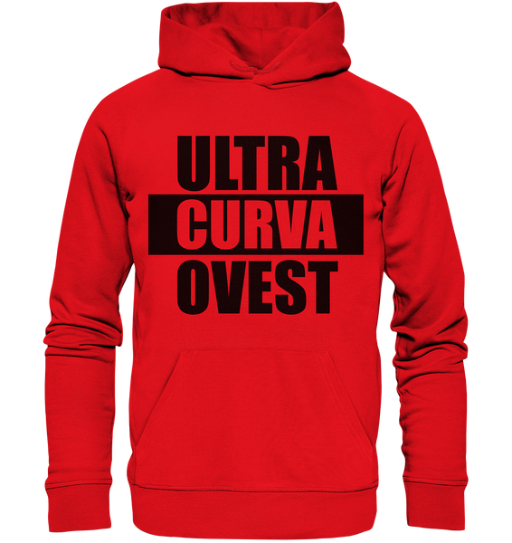 N.O.S.W. BLOCK Ultras Hoodie "ULTRA CURVA OVEST" Männer Organic Kapuzenpullover rot