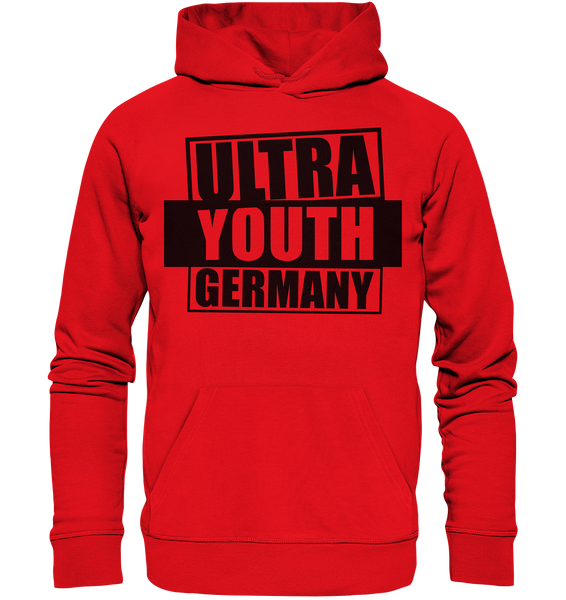 N.O.S.W. BLOCK Ultras Hoodie "ULTRA YOUTH GERMANY" Männer Organic Kapuzenpullover rot