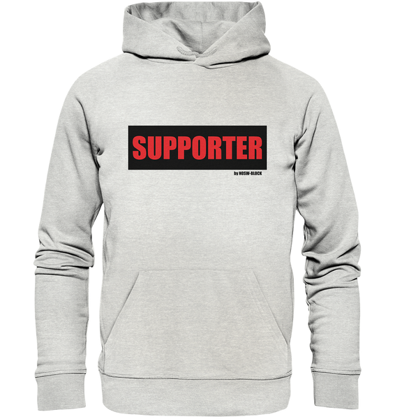 N.O.S.W. BLOCK Fanblock Hoodie "SUPPORTER" Männer Organic Kapuzenpullover cremegrau