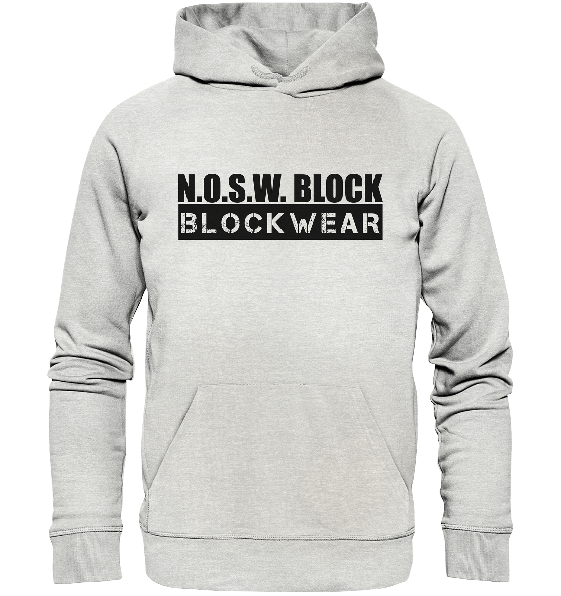 N.O.S.W. BLOCK Hoodie "BLOCKWEAR" Männer Organic Kapuzenpullover cremegrau