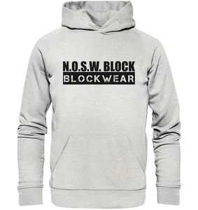 N.O.S.W. BLOCK Hoodie "BLOCKWEAR" Männer Organic Kapuzenpullover cremegrau