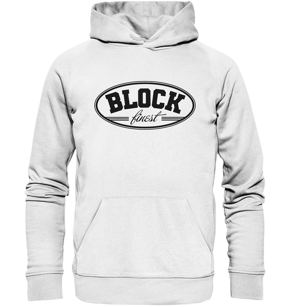 N.O.S.W. BLOCK Fanblock Hoodie "BLOCK finest" Männer Organic Kapuzenpullover weiss