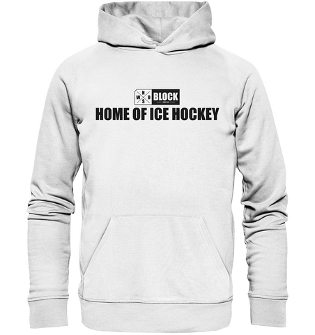 N.O.S.W. BLOCK Hoodie "HOME OF ICE HOCKEY" Männer Organic Kapuzenpullover weiss