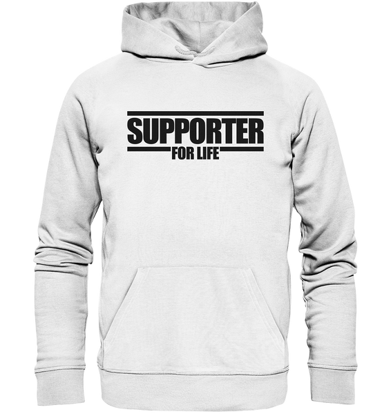 N.O.S.W. BLOCK Fanblock Hoodie "SUPPORTER FOR LIFE" Männer Organic Kapuzenpullover weiss