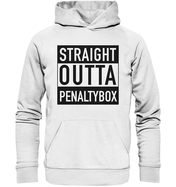 N.O.S.W. BLOCK Fanblock Hoodie "STRAIGHT OUTTA PENALTY BOX" Männer Organic Kapuzenpullover weiss