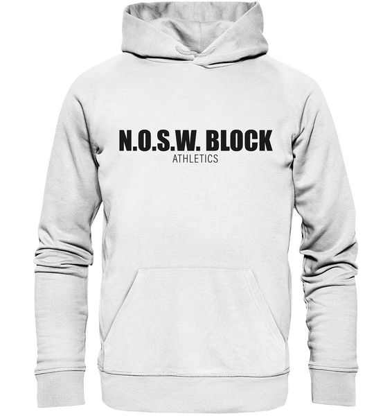 N.O.S.W. BLOCK Hoodie "N.O.S.W. BLOCK ATHLETICS" Männer Organic Kapuzenpullover weiss