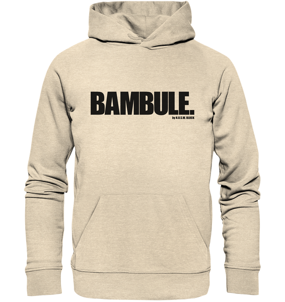N.O.S.W. Block Fanblock Hoodie "BAMBULE." Organic Kapuzenpullover natural raw