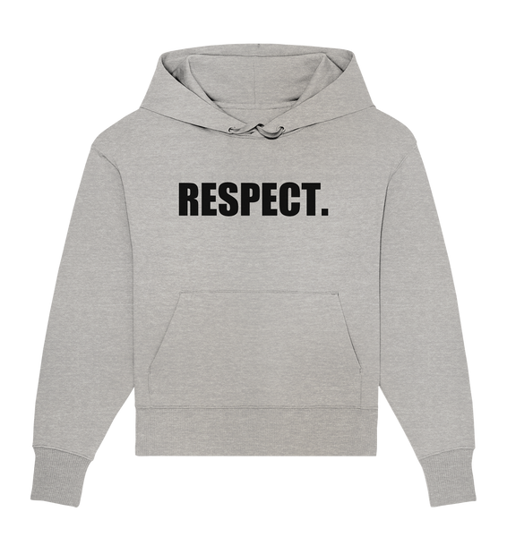 N.O.S.W. BLOCK Fanblock Hoodie "RESPECT." Girls Organic Oversize Kapuzenpullover heather grau