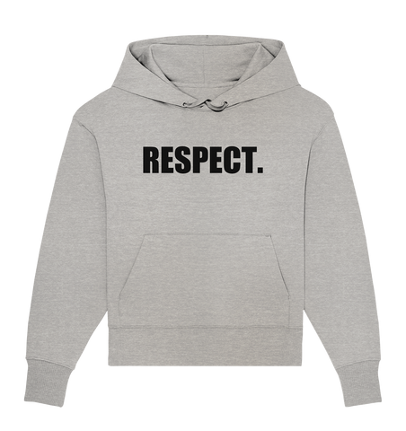 N.O.S.W. BLOCK Fanblock Hoodie "RESPECT." Girls Organic Oversize Kapuzenpullover heather grau