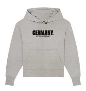 N.O.S.W. BLOCK Fanblock Hoodie "GERMANY. QUEENS OF FOOTBALL" Girls Organic Oversize Kapuzenpullover heather grau