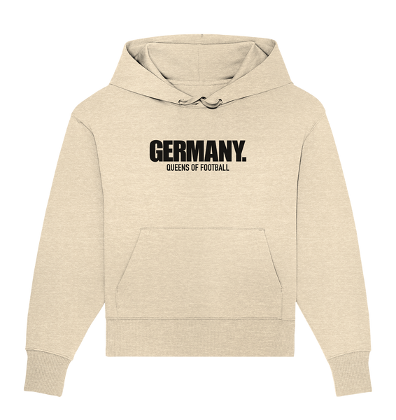 N.O.S.W. BLOCK Fanblock Hoodie "GERMANY. QUEENS OF FOOTBALL" Girls Organic Oversize Kapuzenpullover natural raw