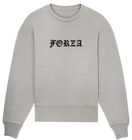N.O.S.W. BLOCK Fanblock Sweater "FORZA" Frauen Organic Oversize Sweatshirt heather grau
