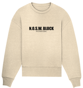 N.O.S.W. BLOCK Sweater "N.O.S.W. BLOCK INTERNATIONAL" Frauen Organic Oversize Sweatshirt natural raw