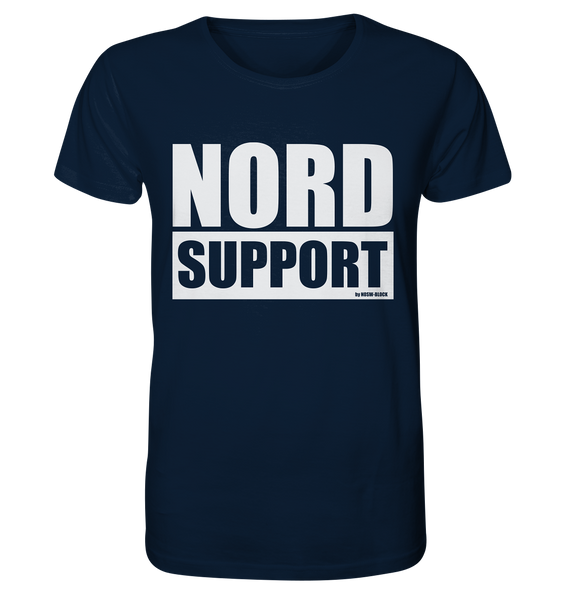 N.O.S.W. BLOCK Fanblock Shirt "NORD SUPPORT" Männer Organic Rundhals T-Shirt navy