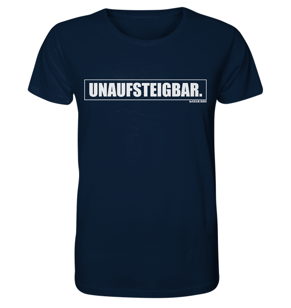 N.O.S.W. BLOCK Fanblock Shirt "UNAUFSTEIGBAR." Männer Organic T-Shirt navy