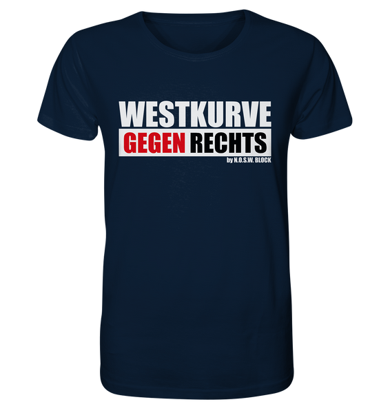 N.O.S.W. BLOCK Gegen Rechts Shirt "WESTKURVE GEGEN RECHTS" Männer Organic T-Shirt navy