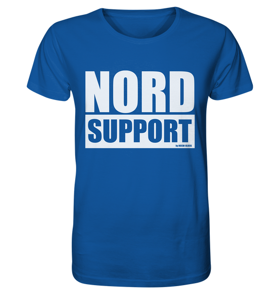 N.O.S.W. BLOCK Fanblock Shirt "NORD SUPPORT" Männer Organic Rundhals T-Shirt blau