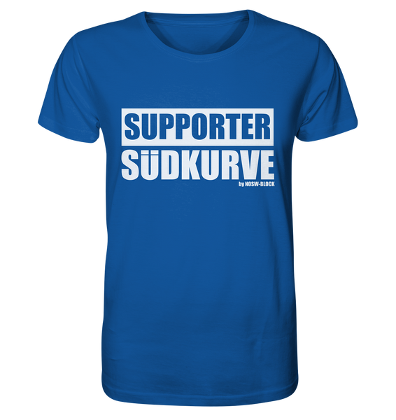 N.O.S.W. BLOCK Fanblock Shirt "SUPPORTER SÜDKURVE" Männer Organic T-Shirt blau