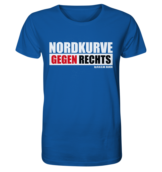 N.O.S.W. BLOCK Gegen Rechts Shirt "NORDKURVE GEGEN RECHTS" Männer Organic T-Shirt blau