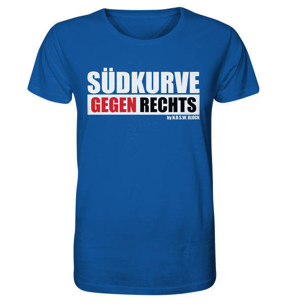 N.O.S.W. BLOCK Gegen Rechts Shirt "SÜDKURVE GEGEN RECHTS" Männer Organic T-Shirt blau