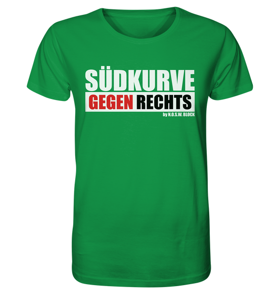 N.O.S.W. BLOCK Gegen Rechts Shirt "SÜDKURVE GEGEN RECHTS" Männer Organic T-Shirt grün