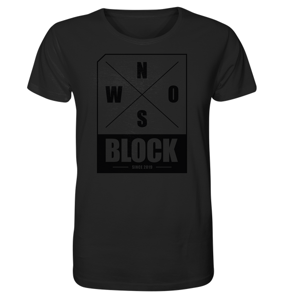 N.O.S.W. BLOCK Logo Shirt Männer Organic T-Shirt schwarz