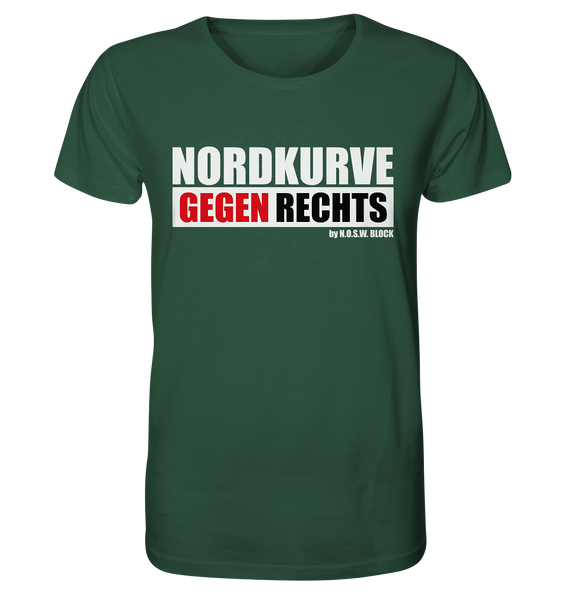 N.O.S.W. BLOCK Gegen Rechts Shirt "NORDKURVE GEGEN RECHTS" Männer Organic T-Shirt dunkelgrün