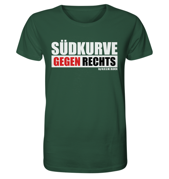 N.O.S.W. BLOCK Gegen Rechts Shirt "SÜDKURVE GEGEN RECHTS" Männer Organic T-Shirt dunkelgrün