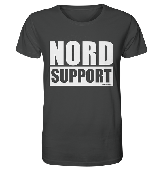 N.O.S.W. BLOCK Fanblock Shirt "NORD SUPPORT" Männer Organic Rundhals T-Shirt anthrazit