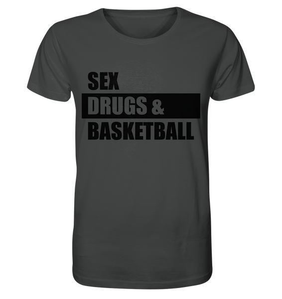 N.O.S.W. BLOCK Fanblock Shirt "SEX, DRUGS & BASKETBALL" Männer Organic T-Shirt anthrazit