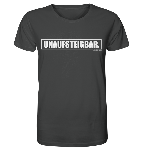 N.O.S.W. BLOCK Fanblock Shirt "UNAUFSTEIGBAR." Männer Organic T-Shirt anthrazit