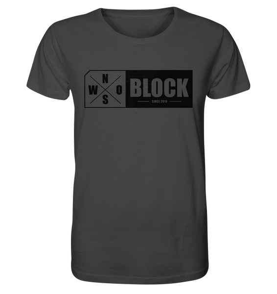 N.O.S.W. BLOCK Logo Shirt Männer Organic T-Shirt anthrazit