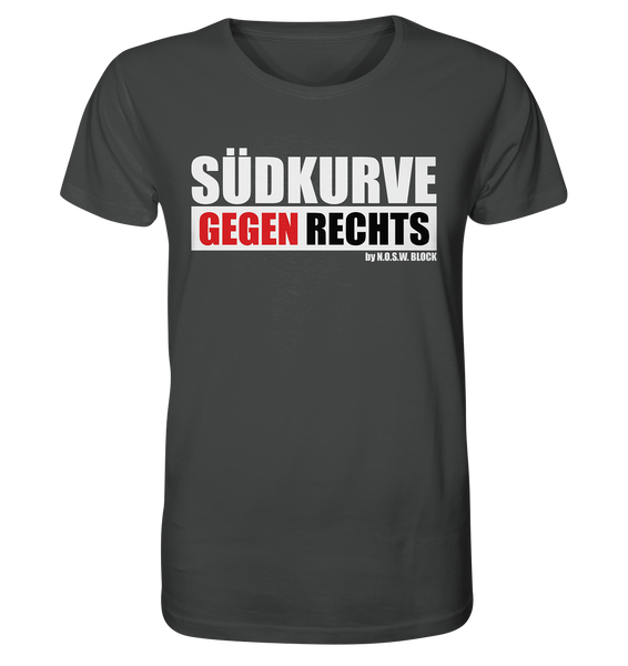 N.O.S.W. BLOCK Gegen Rechts Shirt "SÜDKURVE GEGEN RECHTS" Männer Organic T-Shirt anthrazit