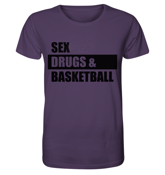 N.O.S.W. BLOCK Fanblock Shirt "SEX, DRUGS & BASKETBALL" Männer Organic T-Shirt lila