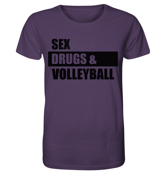 N.O.S.W. BLOCK Fanblock Shirt "SEX, DRUGS & VOLLEYBALL" Männer Organic T-Shirt lila