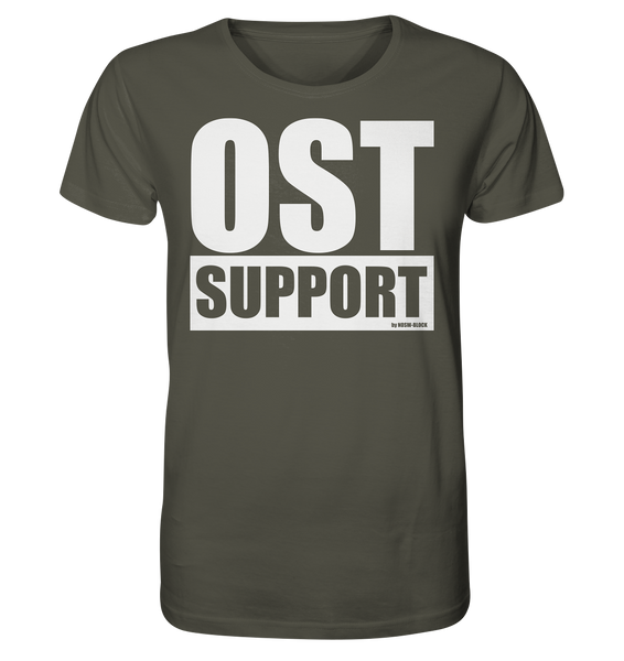 N.O.S.W. BLOCK Fanblock Shirt "OST SUPPORT" Männer Organic Rundhals T-Shirt khaki