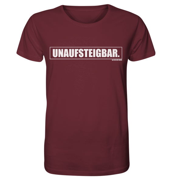 N.O.S.W. BLOCK Fanblock Shirt "UNAUFSTEIGBAR." Männer Organic T-Shirt weinrot