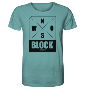 N.O.S.W. BLOCK Logo Shirt Männer Organic T-Shirt citadel blau