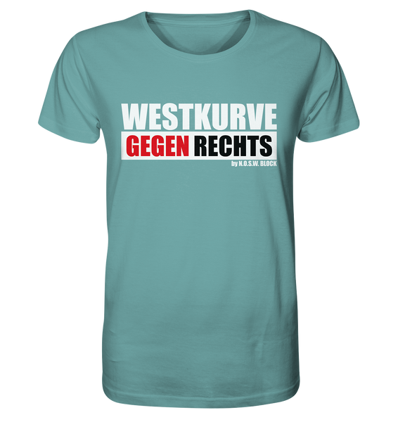 N.O.S.W. BLOCK Gegen Rechts Shirt "WESTKURVE GEGEN RECHTS" Männer Organic T-Shirt citadel blue