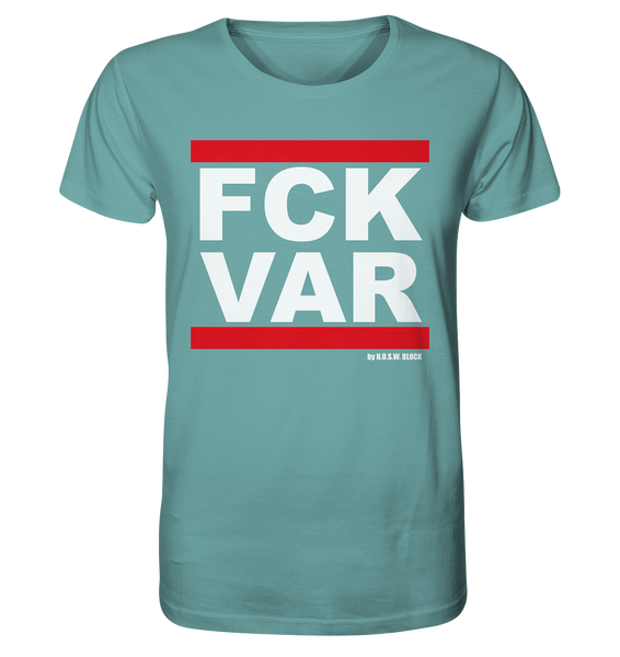 N.O.S.W. BLOCK Fanblock Shirt "FCK VAR" Männer Organic Rundhals T-Shirt citadel blau