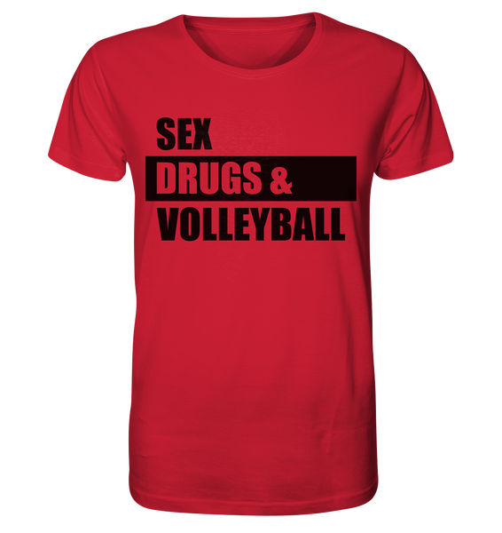 N.O.S.W. BLOCK Fanblock Shirt "SEX, DRUGS & VOLLEYBALL" Männer Organic T-Shirt rot