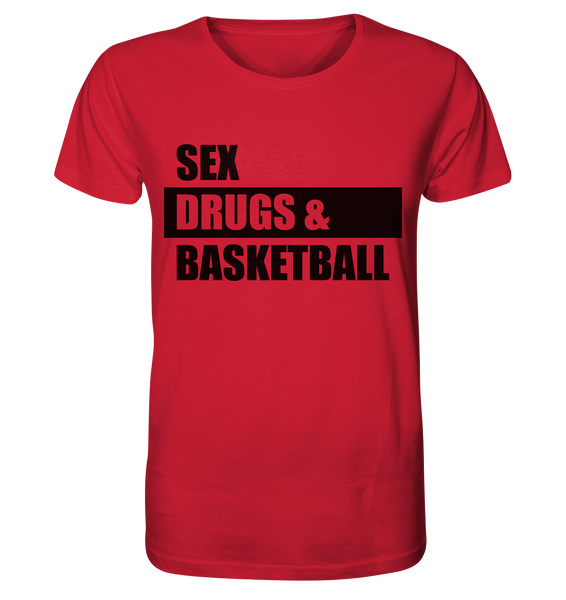 N.O.S.W. BLOCK Fanblock Shirt "SEX, DRUGS & BASKETBALL" Männer Organic T-Shirt rot