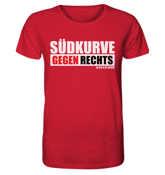 N.O.S.W. BLOCK Gegen Rechts Shirt "SÜDKURVE GEGEN RECHTS" Männer Organic T-Shirt rot