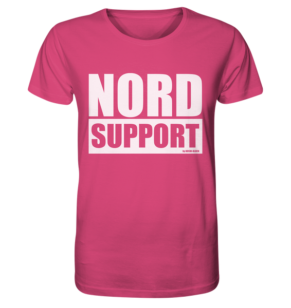 N.O.S.W. BLOCK Fanblock Shirt "NORD SUPPORT" Männer Organic Rundhals T-Shirt pink