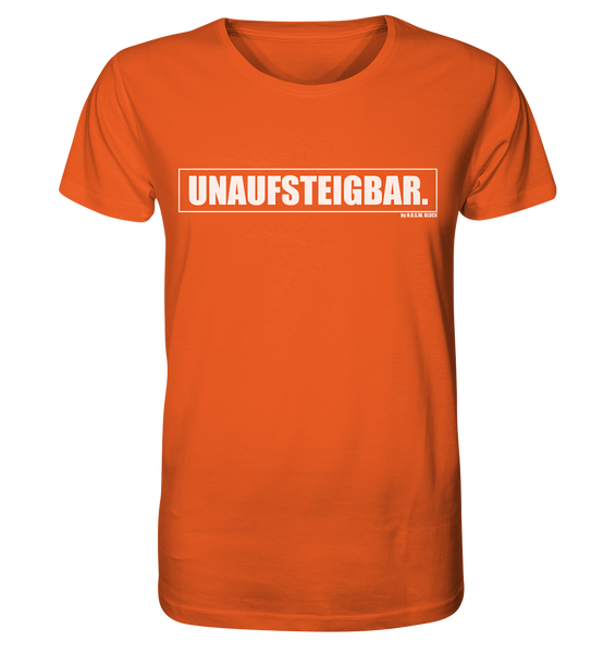 N.O.S.W. BLOCK Fanblock Shirt "UNAUFSTEIGBAR." Männer Organic T-Shirt orange