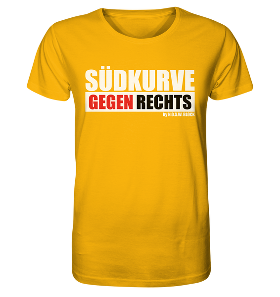 N.O.S.W. BLOCK Gegen Rechts Shirt "SÜDKURVE GEGEN RECHTS" Männer Organic T-Shirt gelb